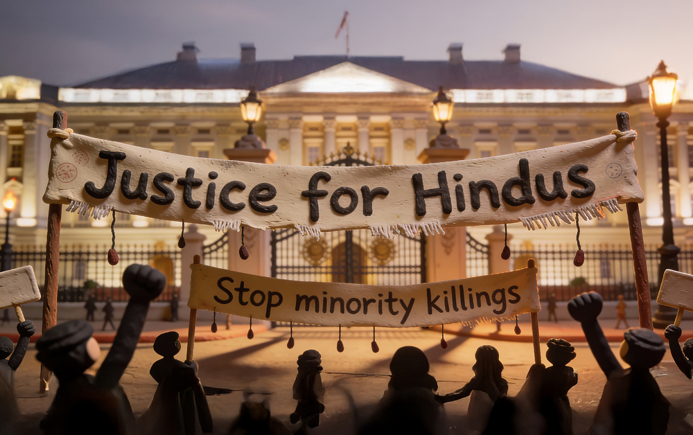 Damaged Hindu temple Bangladesh 2024 communal violence